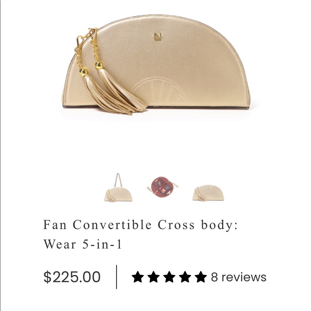 COPY - LUX & NYX fan convertible cross body clutch